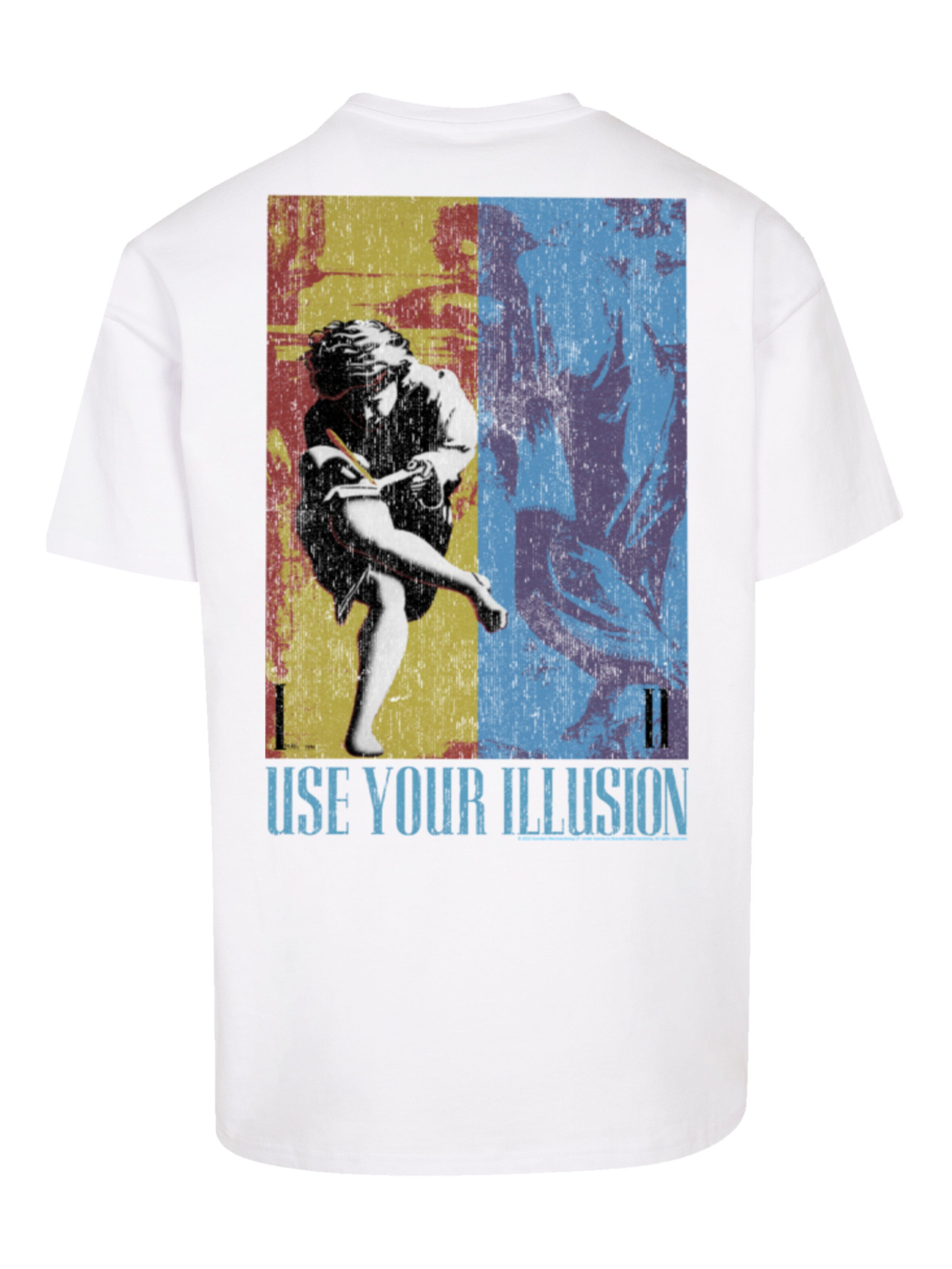 T-Shirt 'Guns 'n' Roses Music Double Illusion' F4NT4STIC en blanc