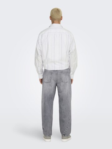 Only & Sons Comfort fit Button Up Shirt 'ONSQuentin' in White