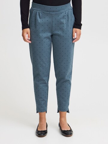 ICHI Tapered Chinohose ' KATE ' in Blau: Vorderseite