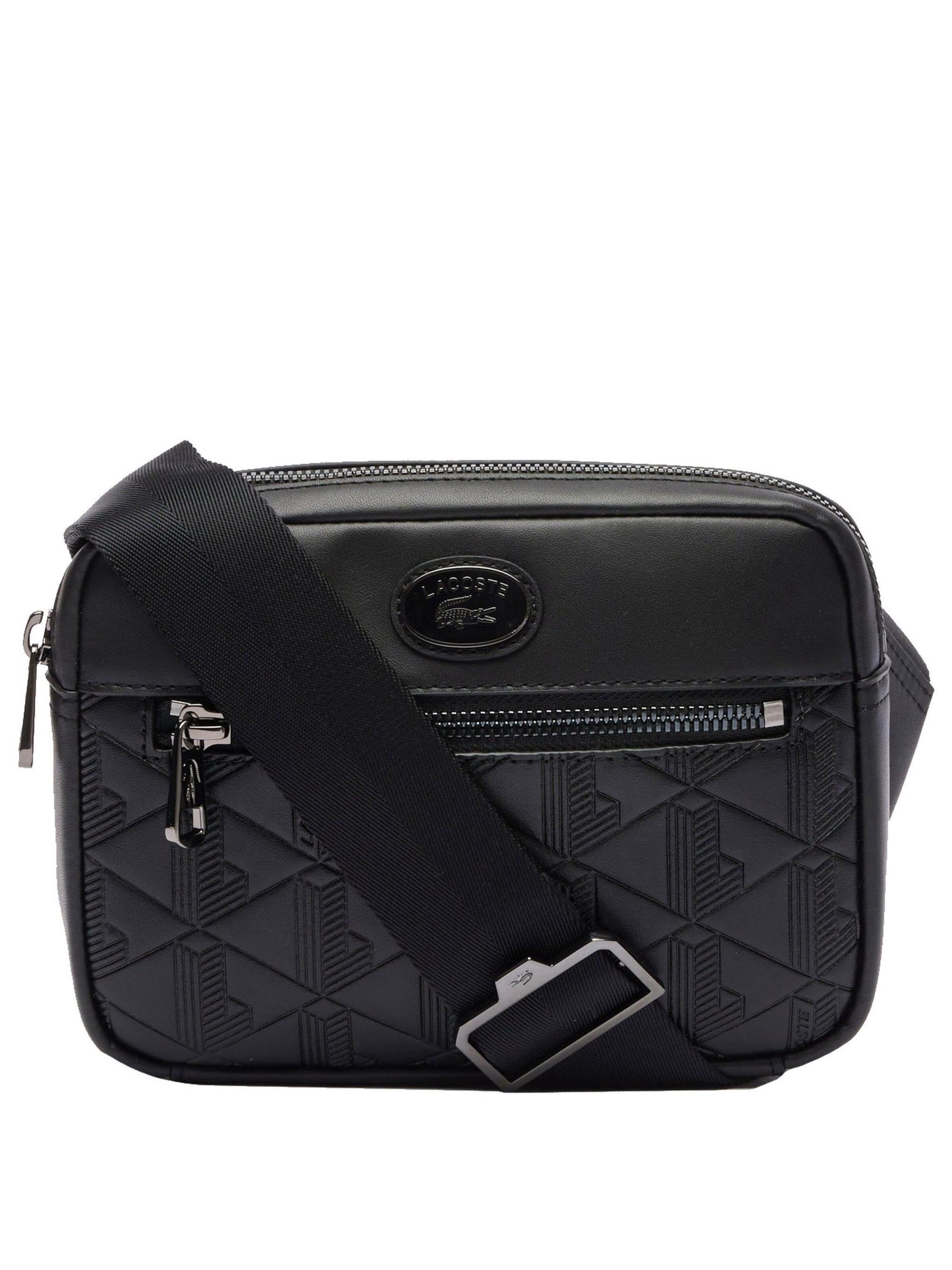 LACOSTE Crossbody Bag 'Nomogramme' in Black: front