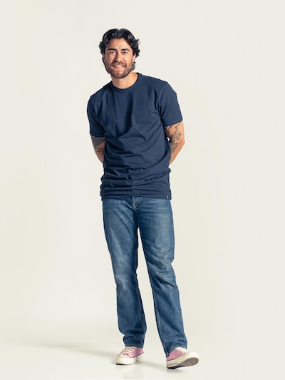 LEBASQ Undershirt 'Miles 3 Pack Crew Neck Long Fit' in Navy, Item view