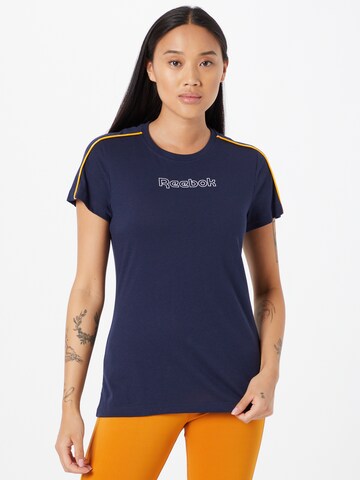 Reebok Functioneel shirt 'Piping' in Blauw: voorkant