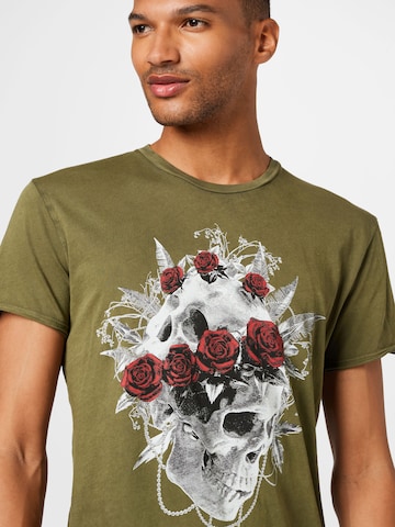 Key Largo T-Shirt 'TWO HEADS' in Grün