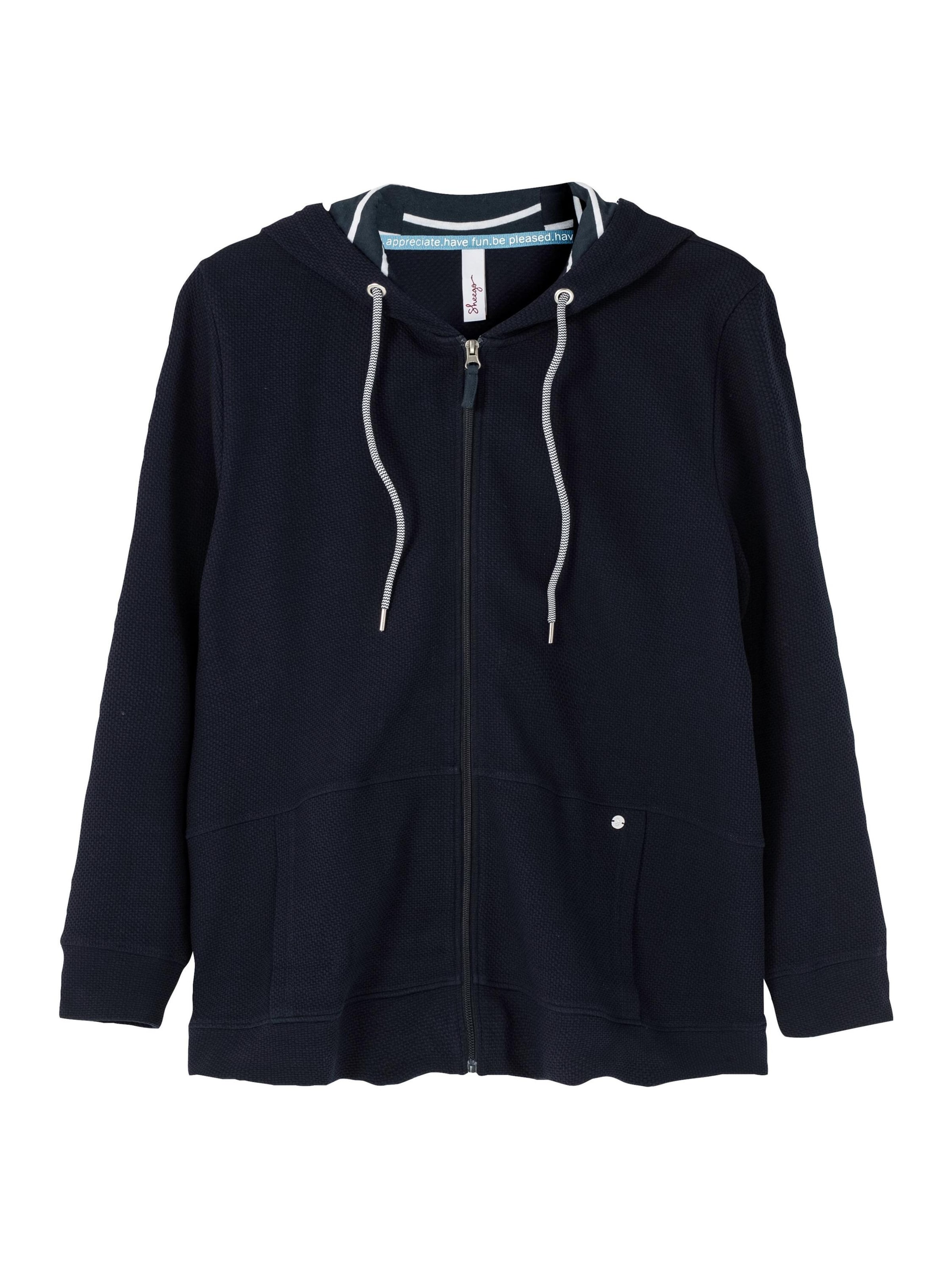 SHEEGO - Sudadera con cremallera en azul: frente