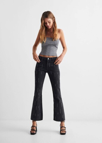 MANGO TEEN Flared Jeans 'Strassy' in Black