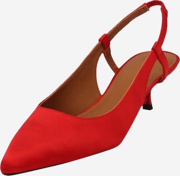 Polo Ralph Lauren - Sapatos abertos atrás em vermelho: frente