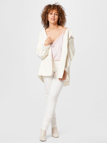 Coupe slim Pantalon 'RECCO' Persona by Marina Rinaldi en blanc