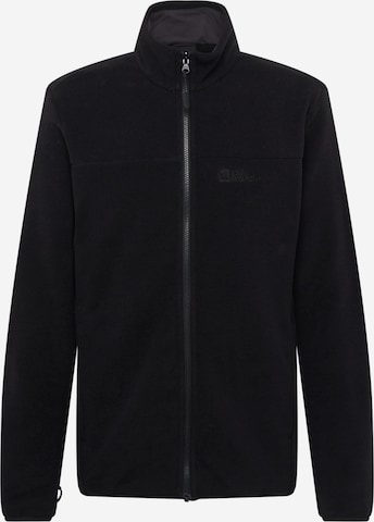 JACK WOLFSKIN Athletic Fleece Jacket 'Beilstein' in Black: front