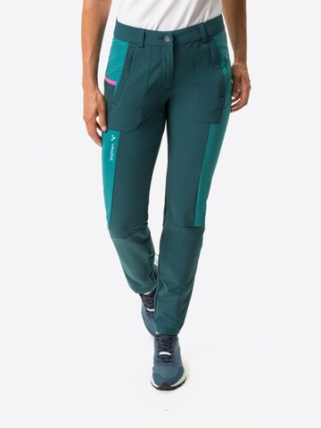 VAUDE Slim fit Outdoor Pants 'W Elope SLF P' in Green: front