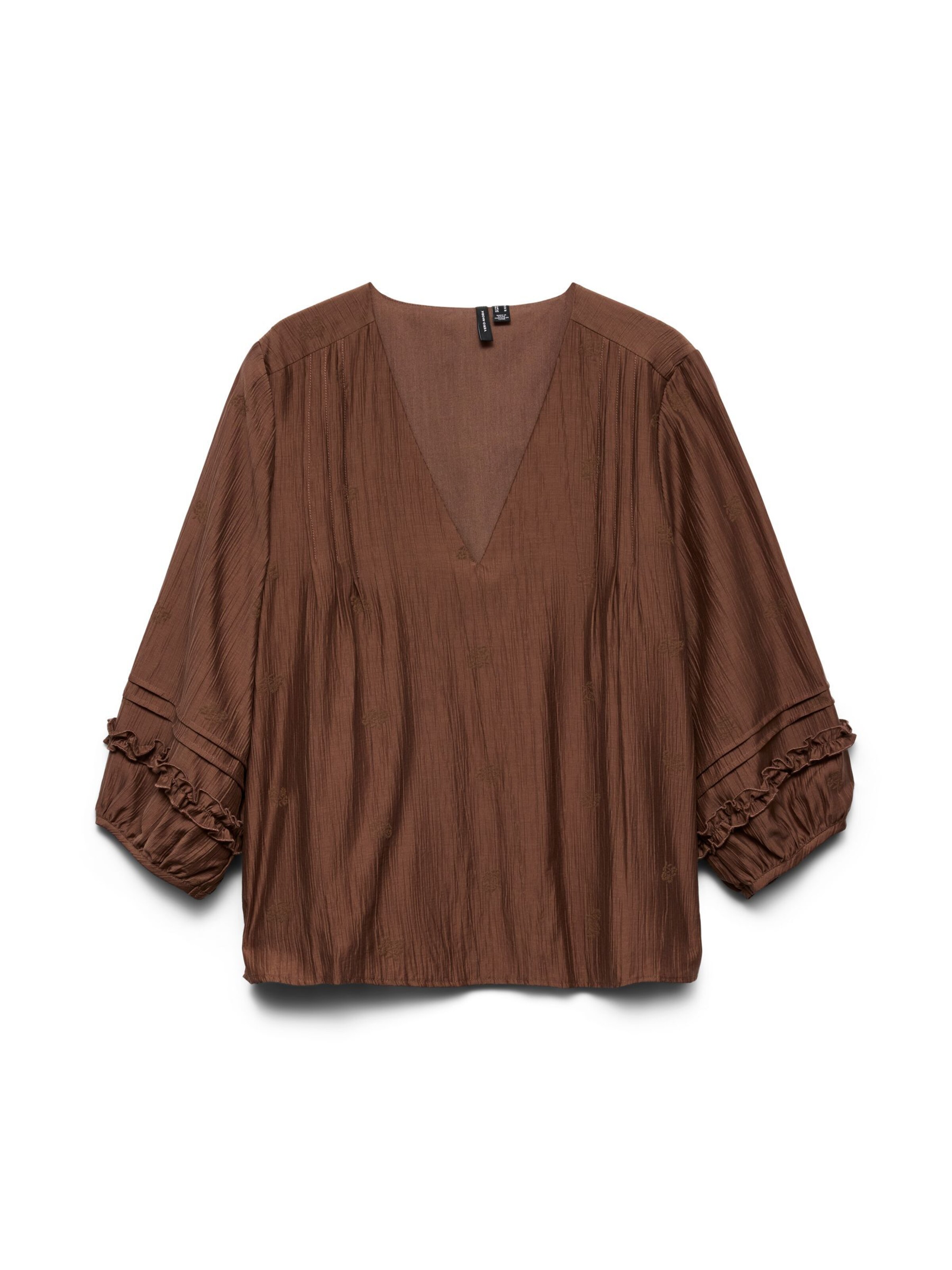 Vero Moda Curve - Blusa 'VMCLeslie' en marrón: frente