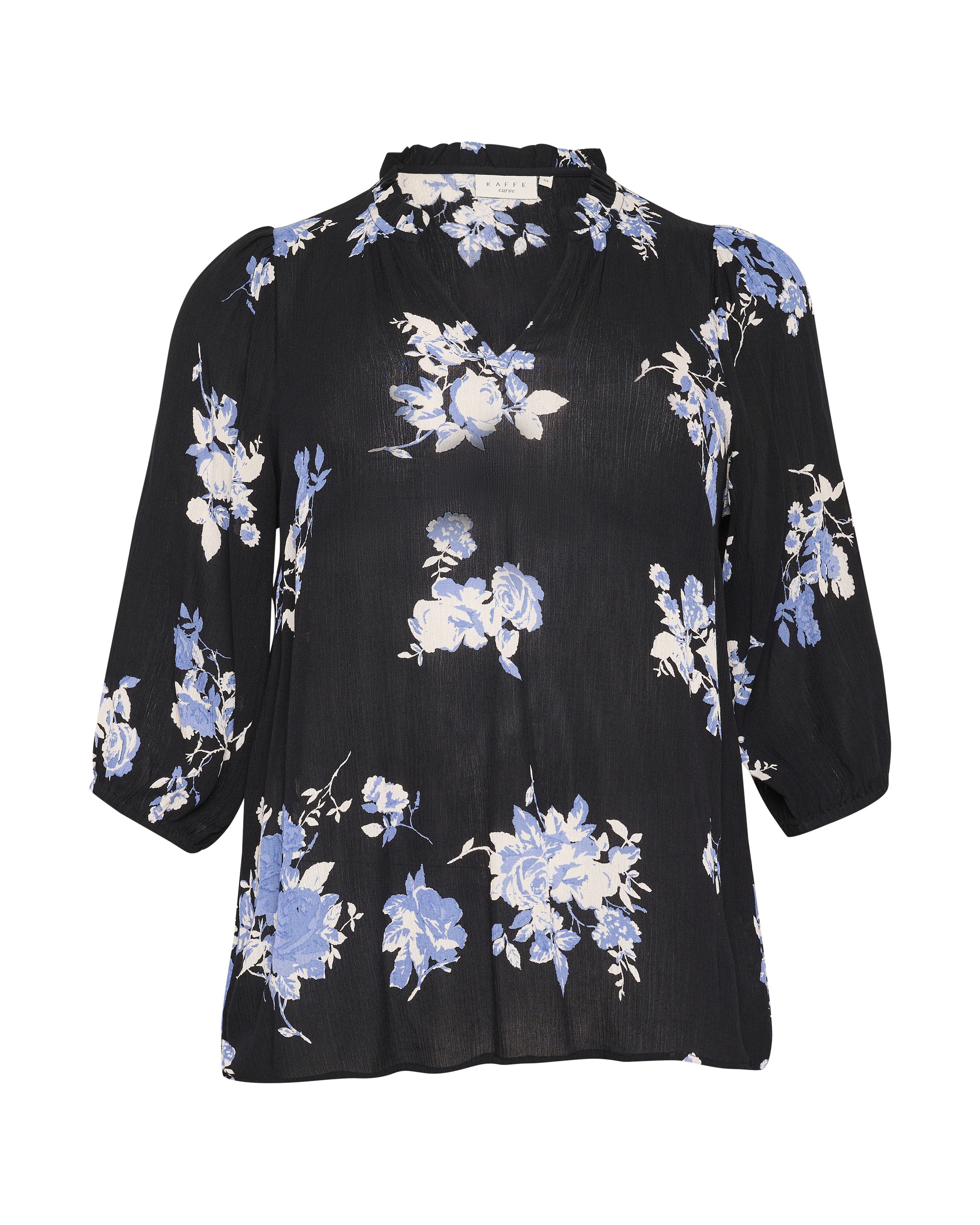 KAFFE CURVE Blouse 'Edina' in Black: front