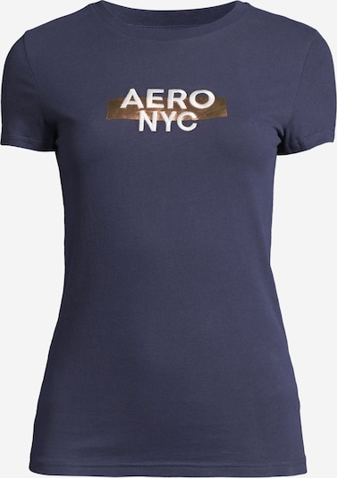 AÉROPOSTALE Тениска 'JUL' в нейви синьо / златистожълто / бяло, Преглед на продукта