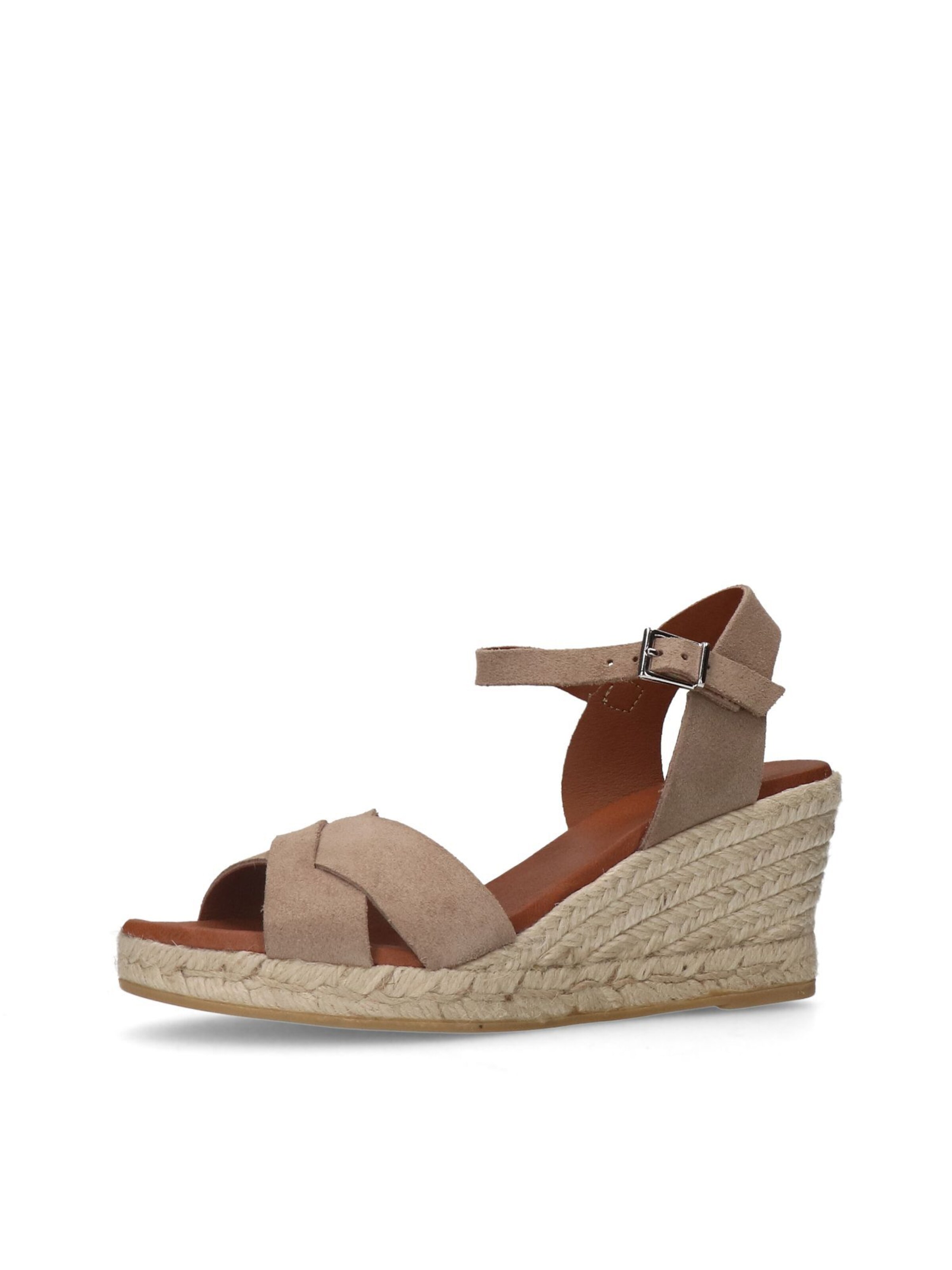 MANFIELD Strap Sandals in Grey: front