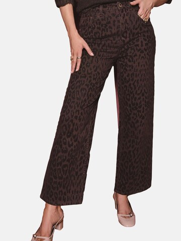 brūns love & roses Platas staras Džinsi: no priekšpuses