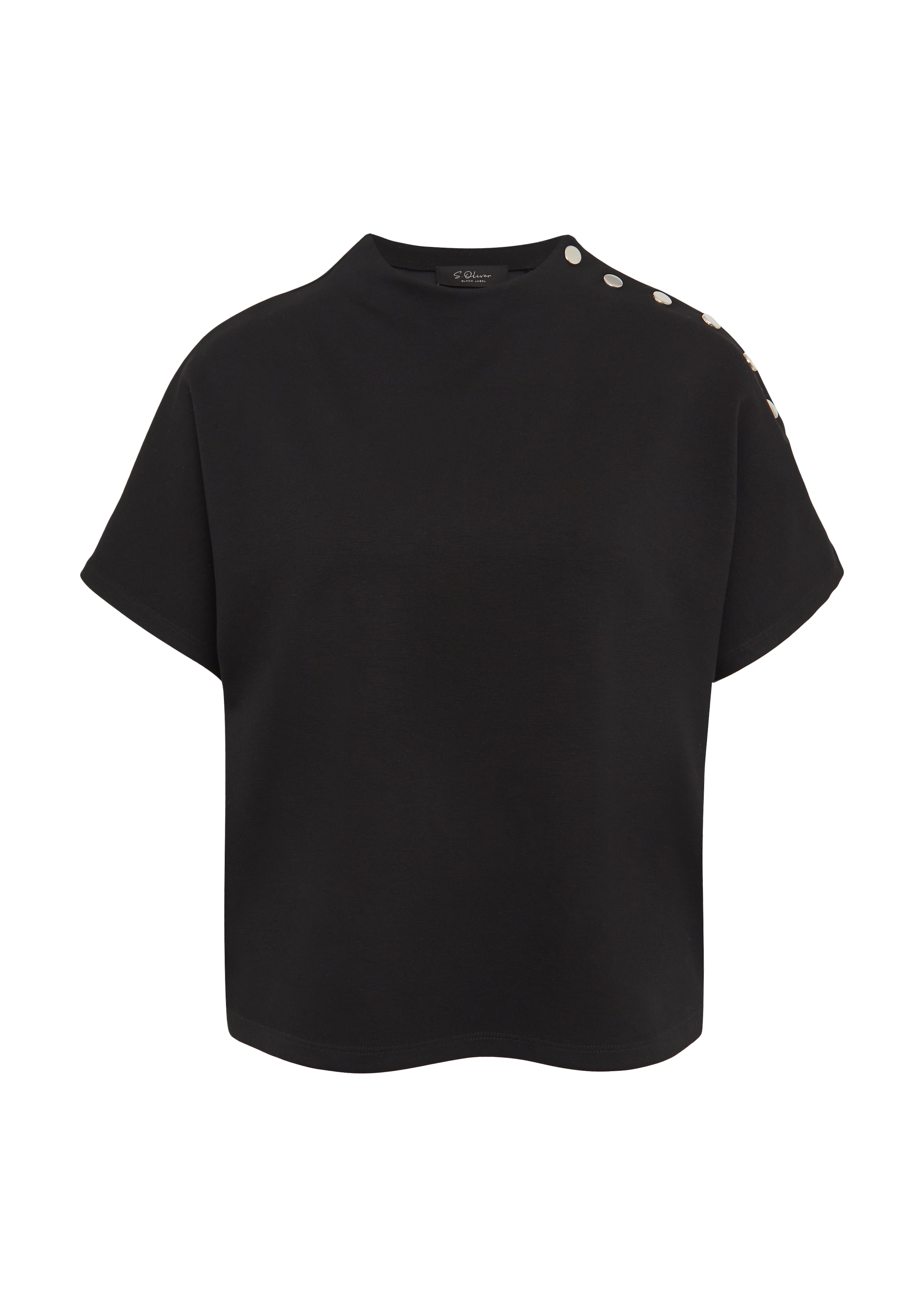 Maglietta di s.Oliver BLACK LABEL in nero: frontale