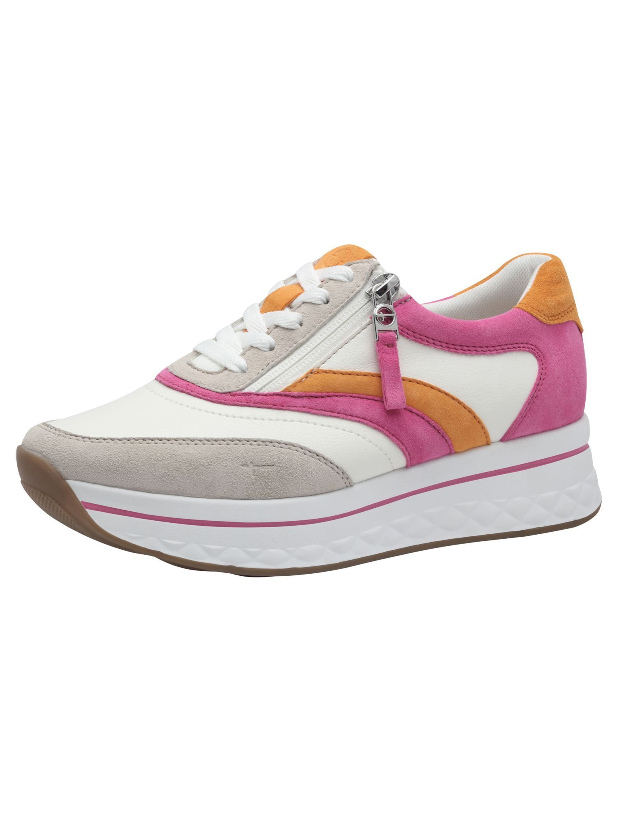 Tamaris Sneaker in grau / orange / fuchsia / weiß, Produktansicht