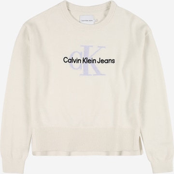Calvin Klein Jeans Trui in Beige: voorkant