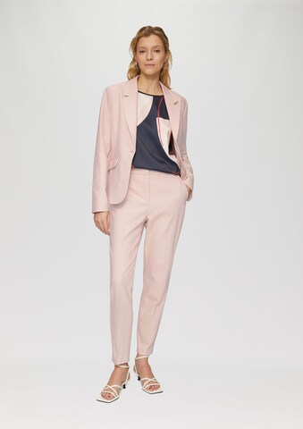 s.Oliver BLACK LABEL Tapered Trousers with creases in Pink