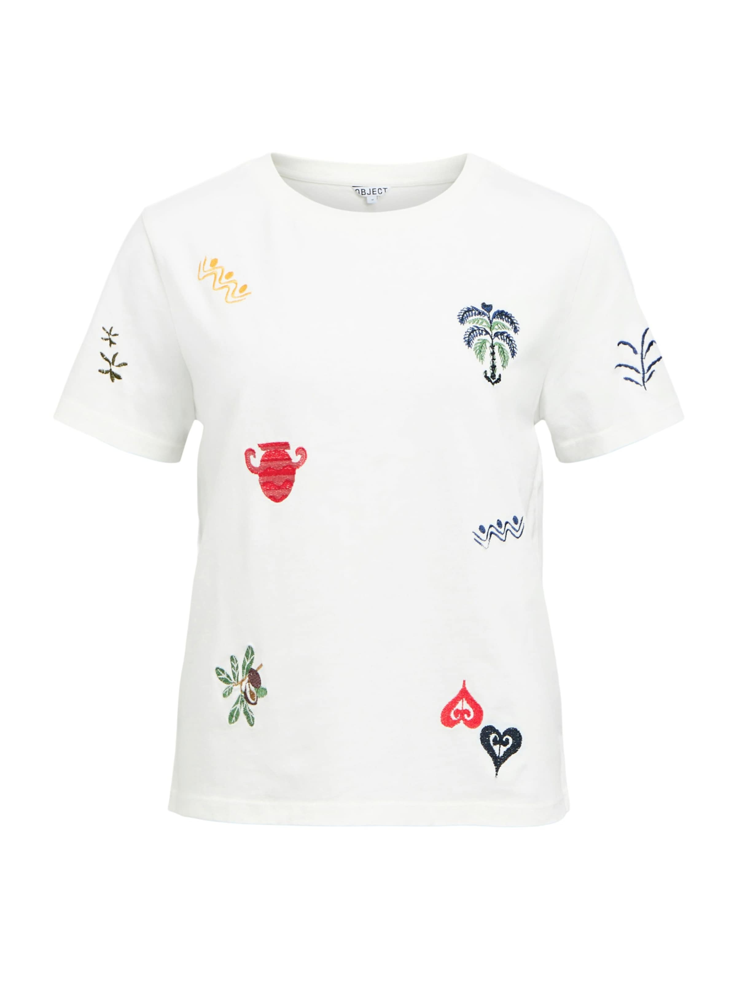 OBJECT Μπλουζάκι 'OBJLUNAI' σε λευκό: μπροστά