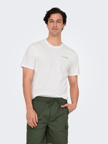 Maglietta 'ONSTEN' di Only & Sons in bianco: frontale