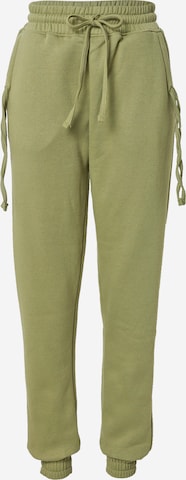 Public Desire Tapered Pants in Green: front