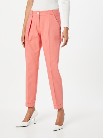 MORE & MORE Regular Pleat-front trousers in Orange: front