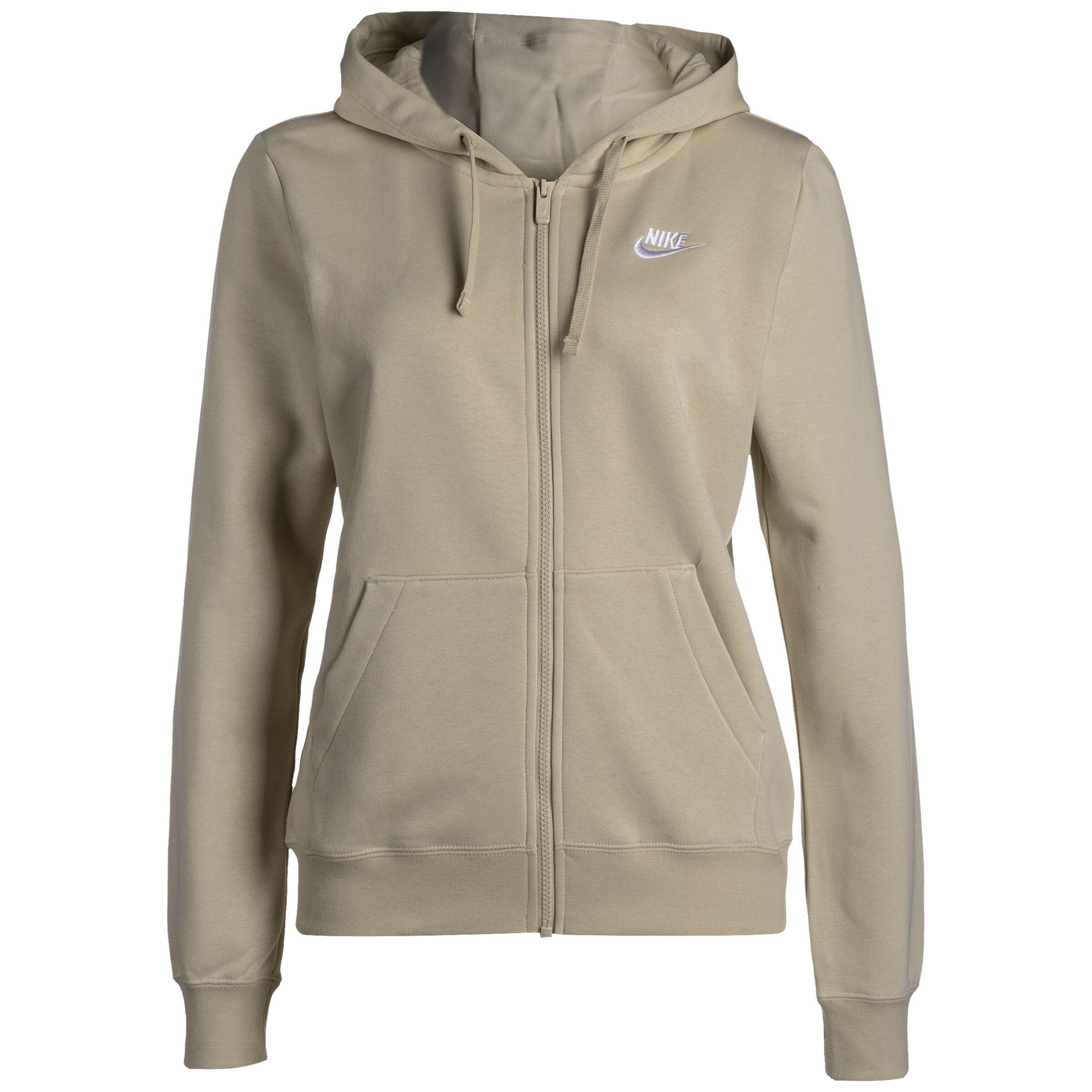 Nike Sportswear Zip Up Hoodie Club Fleece in Beige ABOUT YOU
