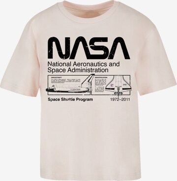 F4NT4STIC Shirt 'Classic Space Shuttle' in Roze: voorkant