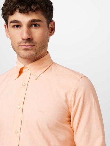 BOSS Regular fit Button Up Shirt 'Rickert' in Orange