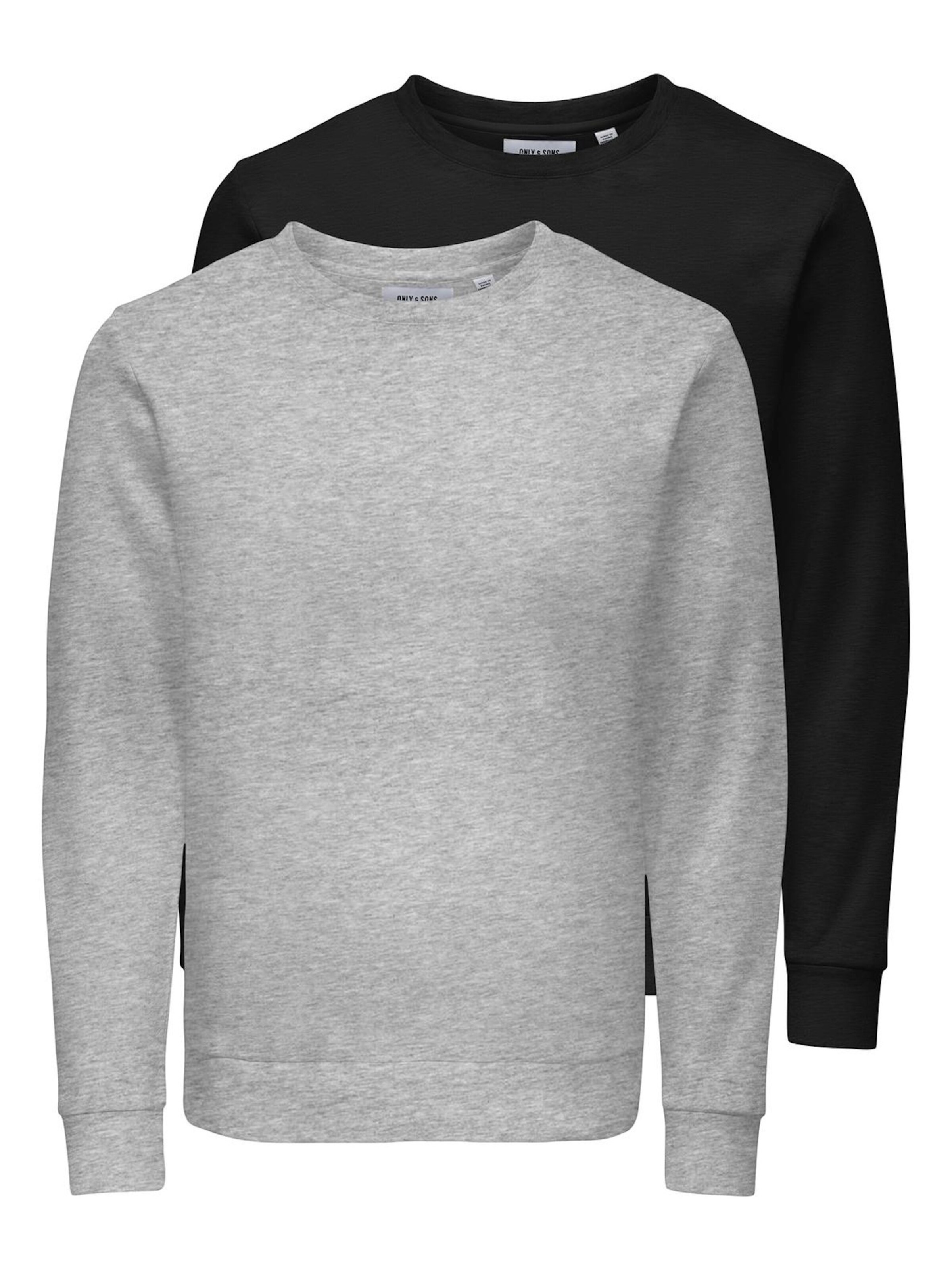 Only & Sons Sweatshirt 'Chase' in Grey / Black, Item view