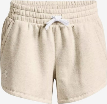 Pantalon de sport UNDER ARMOUR en beige : devant
