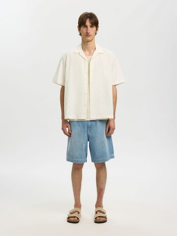 SELECTED - Ajuste regular Camisa en blanco