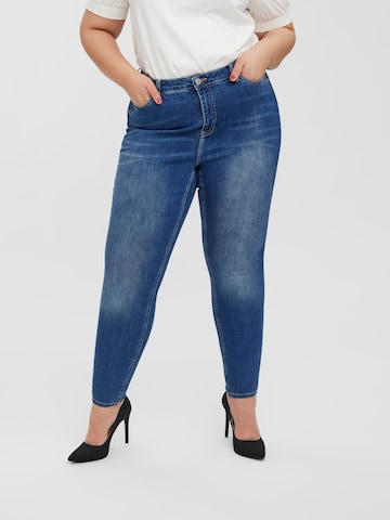 Vero Moda Curve Skinny Jeansy 'Alicelora' w kolorze niebieski: przód