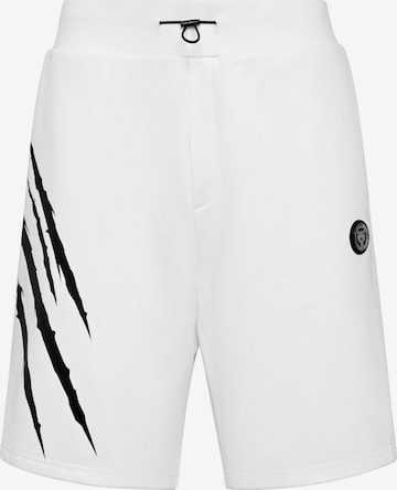 Plein Sport Regular Trousers 'Scratch' in White: front