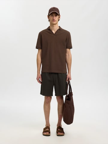 SELECTED Majica 'SLHMILAN' | rjava barva