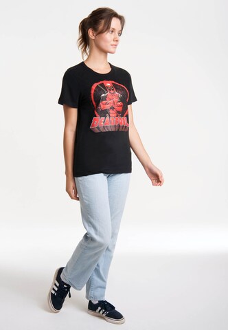 LOGOSHIRT T-Shirt 'Deadpool - Circle' in Schwarz