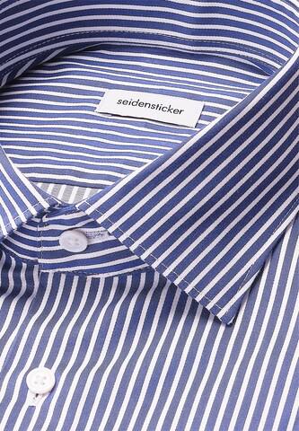 Coupe slim Chemise business 'Schwarze Rose' SEIDENSTICKER en bleu