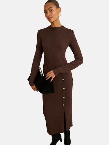 love & roses Gebreide jurk in Bruin: voorkant