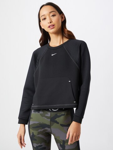 NIKE Sports sweatshirt 'Luxe' in Black: front