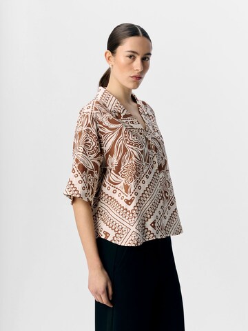 OBJECT Bluse 'OBJLydia' i brun: forside