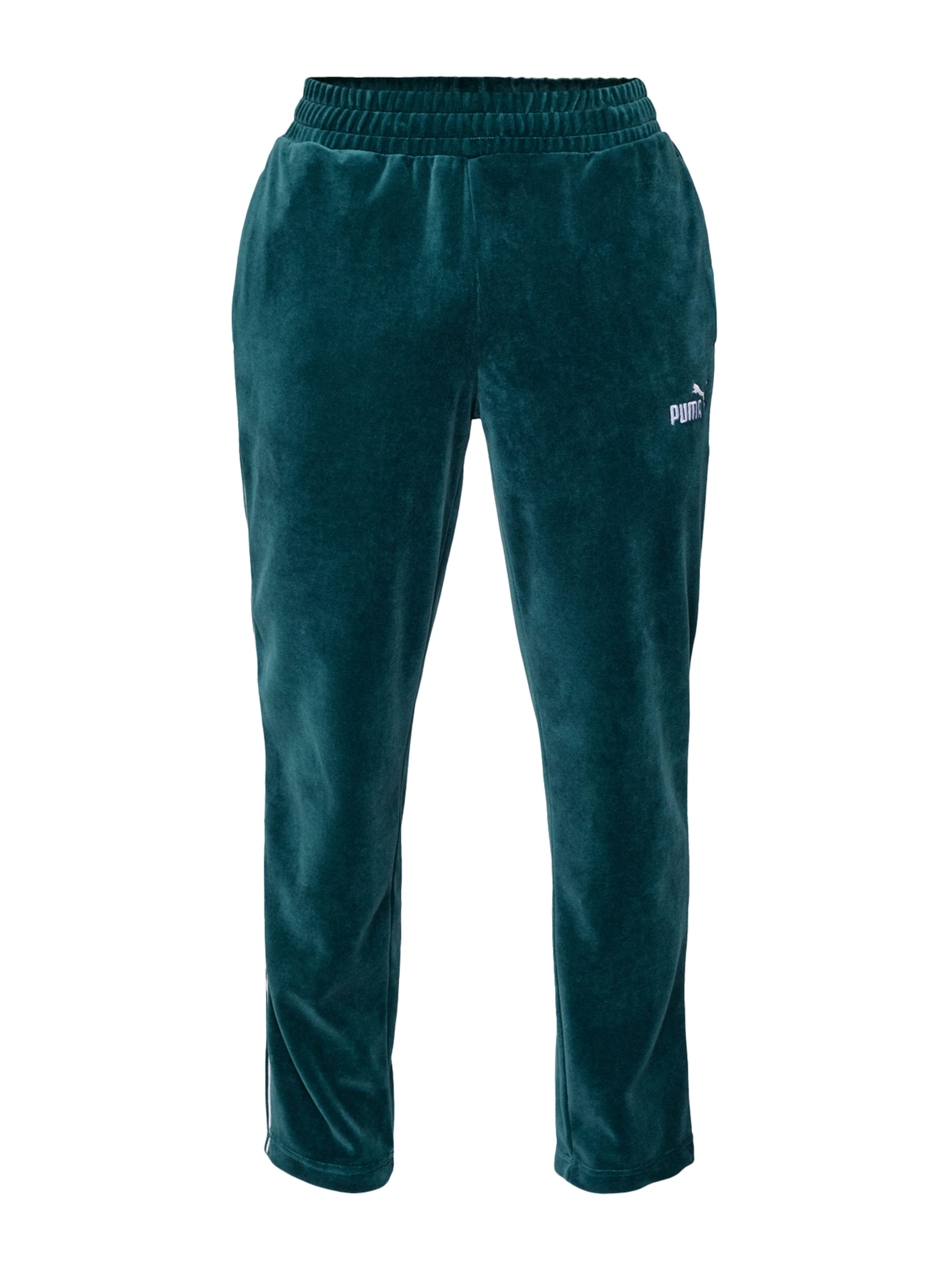 PUMA tavaline Püksid 'ESS', värv roheline: eest vaates