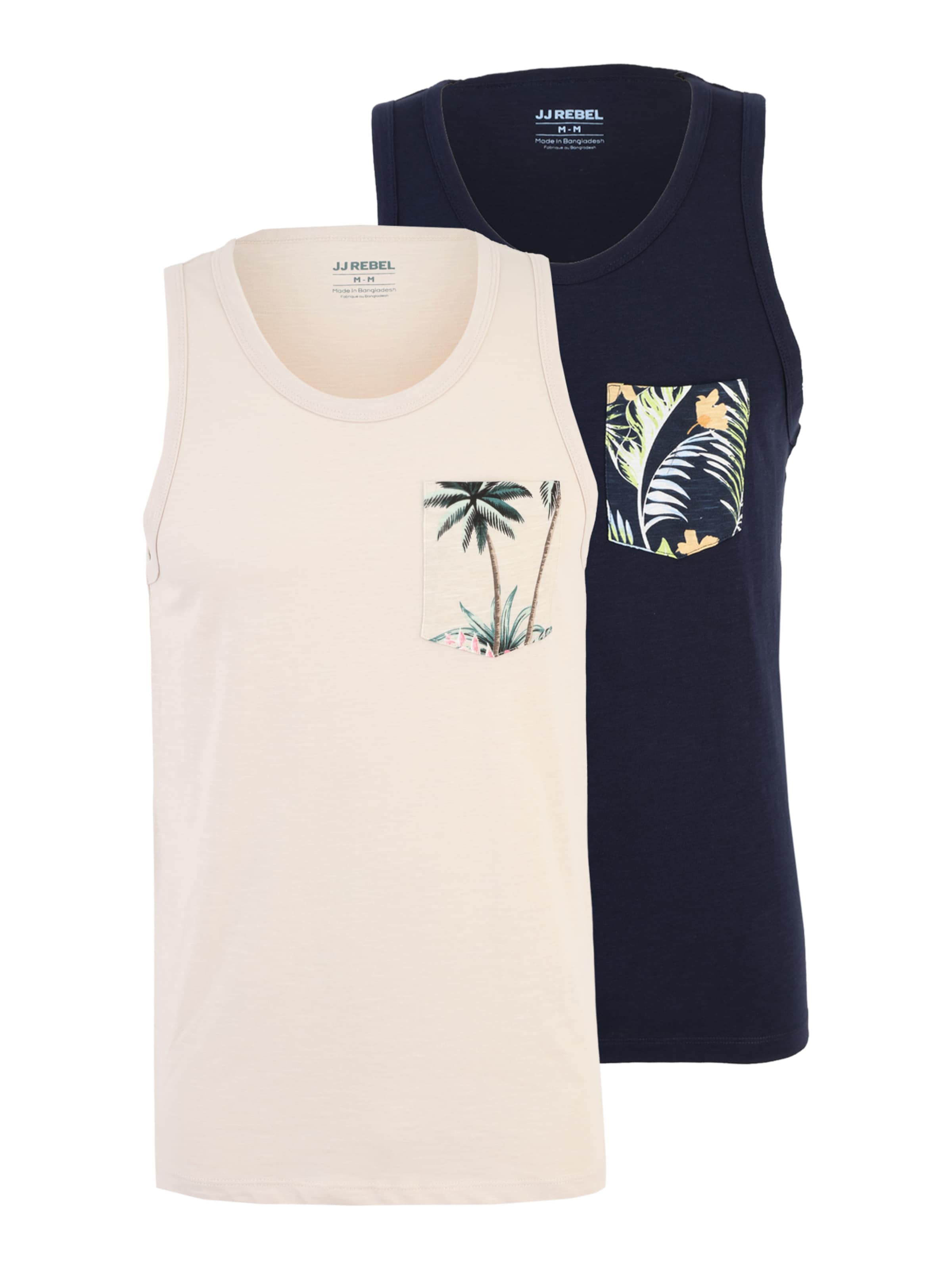 T-Shirt 'JREBRUSSEL FLOWER' JJ Rebel en beige : devant