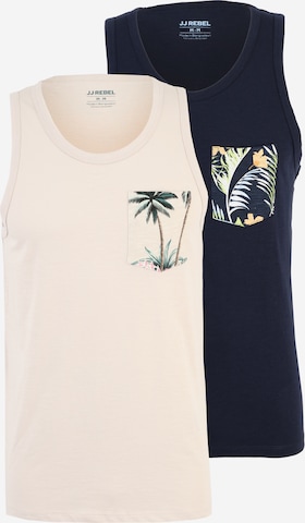T-Shirt 'JREBRUSSEL FLOWER' JJ Rebel en beige : devant