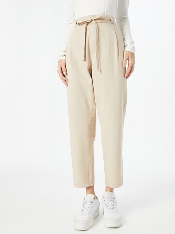 ESPRIT Regular Bandplooibroek in Beige: voorkant