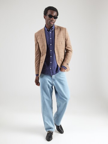 Hackett London Средняя посадка Рубашка в Синий