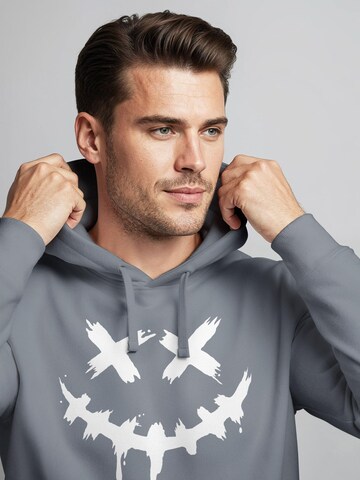 Neverless Sweatshirt 'Smile Face' in Grey