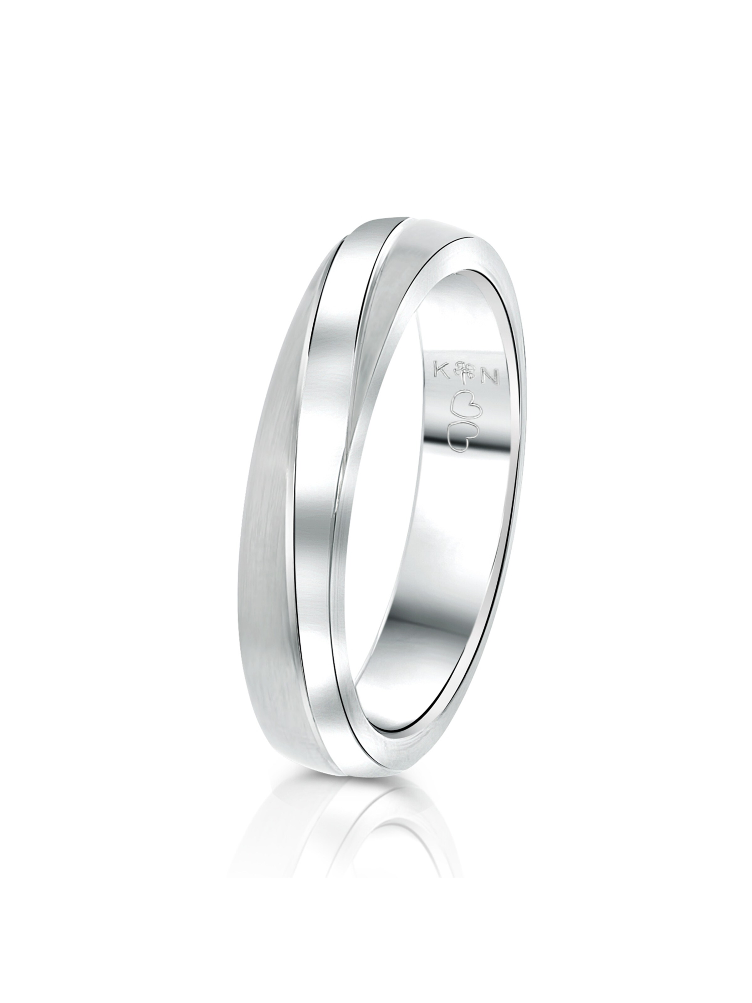 Lucardi Ring 'Sydney' in Silber: Vorderseite