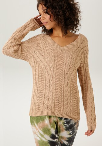 Aniston CASUAL Sweater in Beige: front