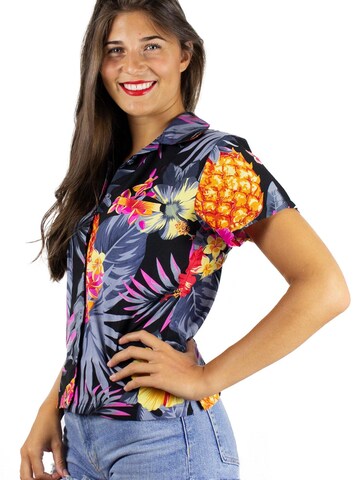 King Kameha Blouse 'Pineapple' in Grey