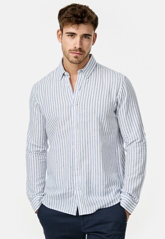 INDICODE JEANS Regular fit Overhemd 'Brayden' in Blauw: voorkant